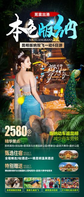 本色版纳旅游海报