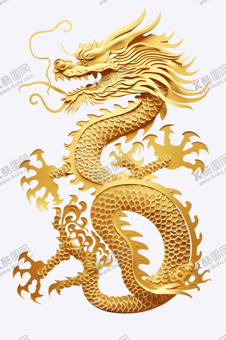 编号：26068402210716193114【酷图网】源文件下载-剪纸龙