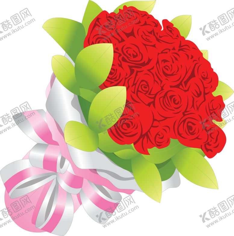 编号：67469401201434132335【酷图网】源文件下载-红玫瑰花束PNG免扣鲜花素材