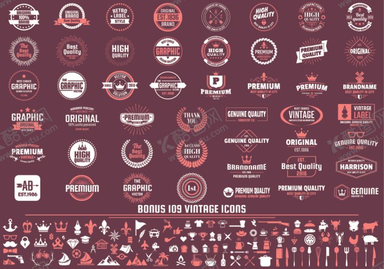 编号：74766810110448038624【酷图网】源文件下载-复古徽标