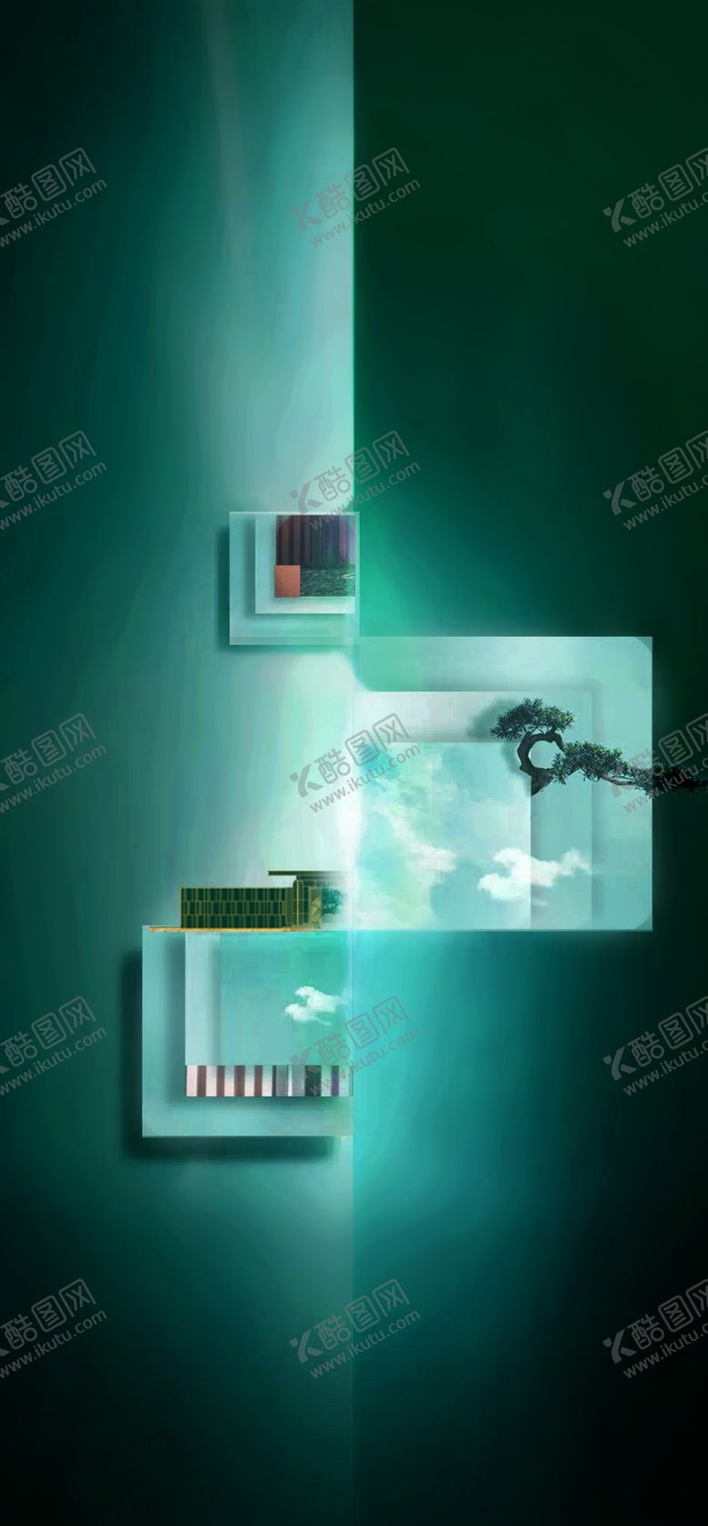 编号：87891611010252321347【酷图网】源文件下载-地产景观微信稿绿色公园