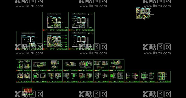 编号：38888312212036477701【酷图网】源文件下载-金色华府精品房cad施工图