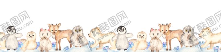 编号：10242710220401178368【酷图网】源文件下载-可爱水彩小动物底纹边框