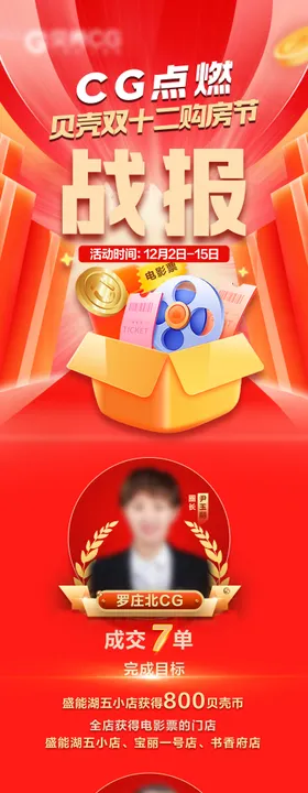 购房节战报长图海报