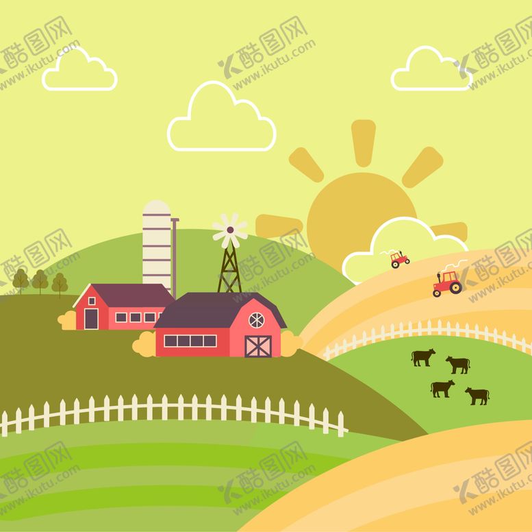 编号：92890110191906307946【酷图网】源文件下载-农场插画