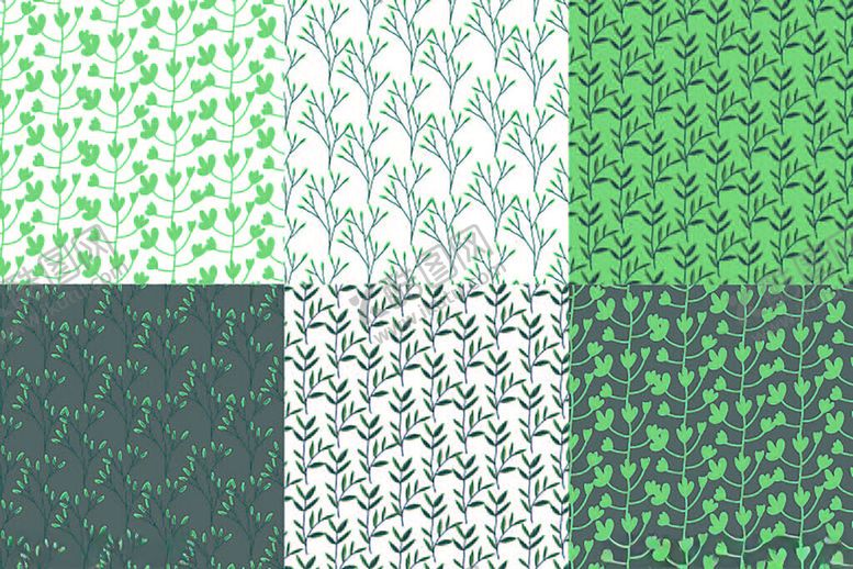 编号：89733011181856451385【酷图网】源文件下载-绿色系几何纹理图案集合