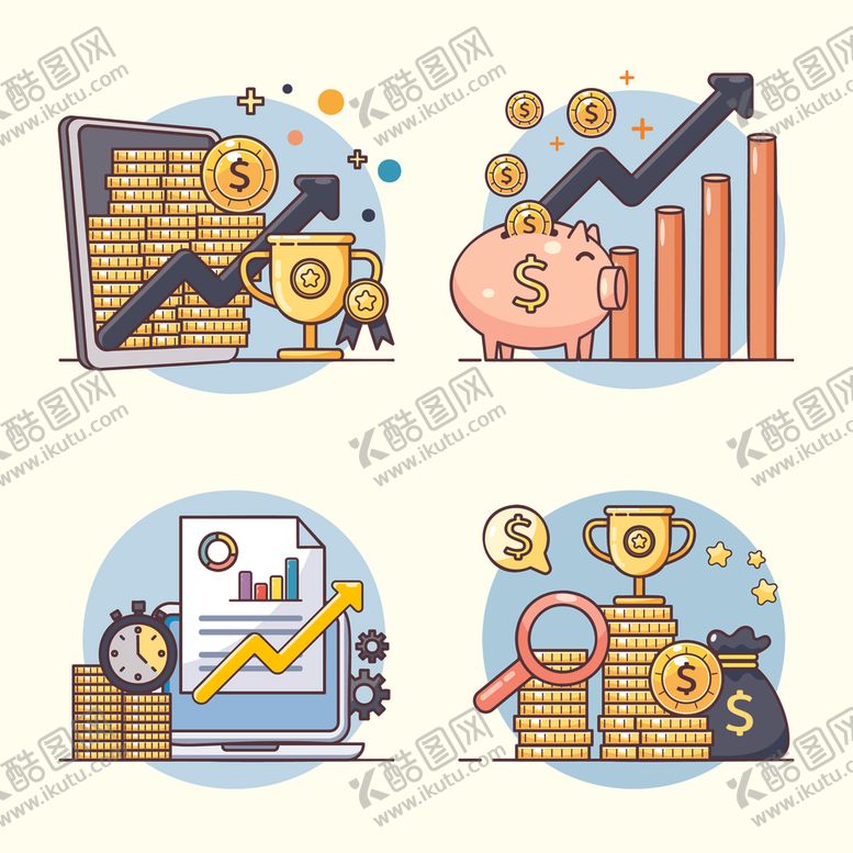 编号：24682910301315102822【酷图网】源文件下载-金融理财相关插画元素