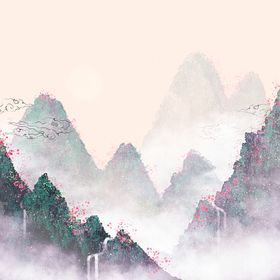 中国风水墨山水背景图