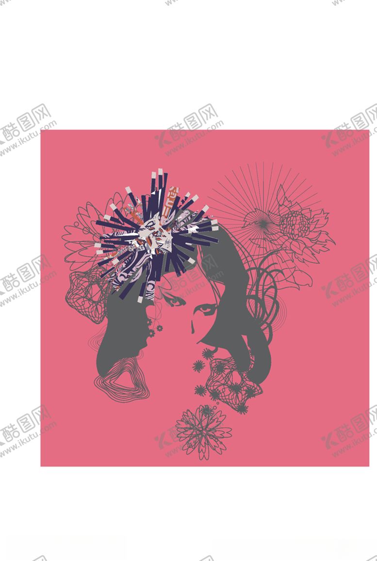 编号：34941209240832566735【酷图网】源文件下载-女装人物印花