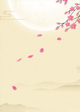 黄色古风月饼背景