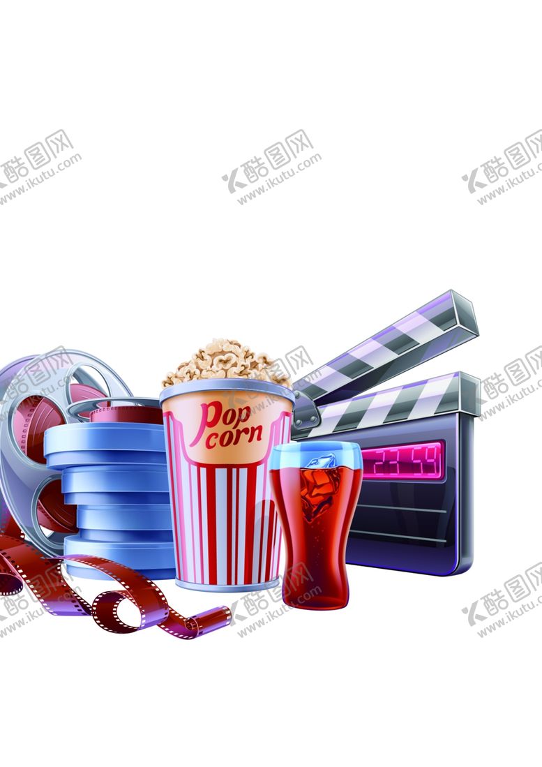 编号：48769409251555287760【酷图网】源文件下载-电影胶片配爆米花