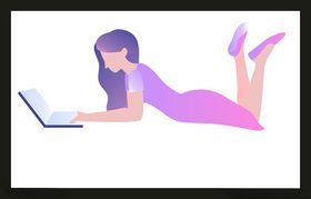 手绘女孩女人美优雅漂亮
