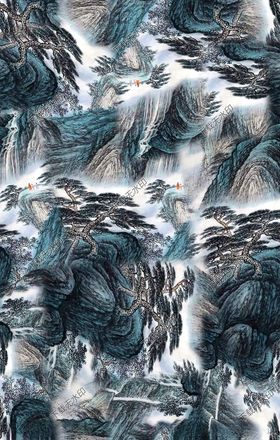 山水画印花