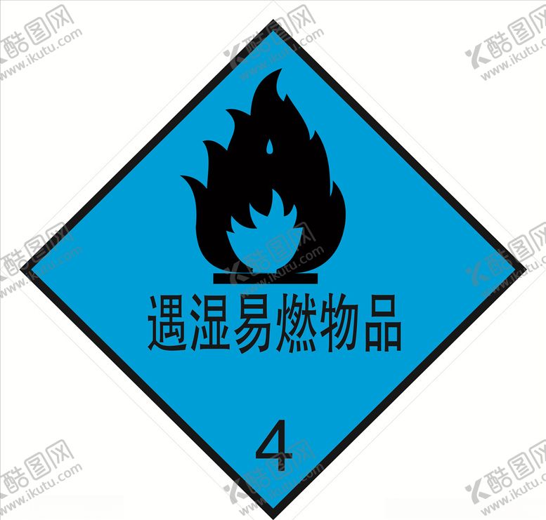 编号：51903905011716288889【酷图网】源文件下载-危险货物包装标志遇湿易燃物品