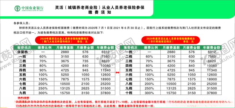 编号：24987707010808524807【酷图网】源文件下载-2020年养老保险缴费须知