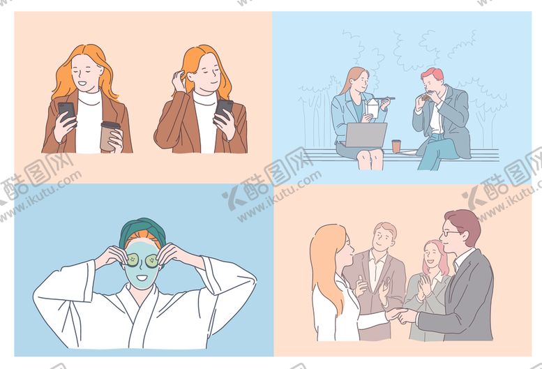 编号：60717810030508265775【酷图网】源文件下载-多样场景下的人物互动瞬间