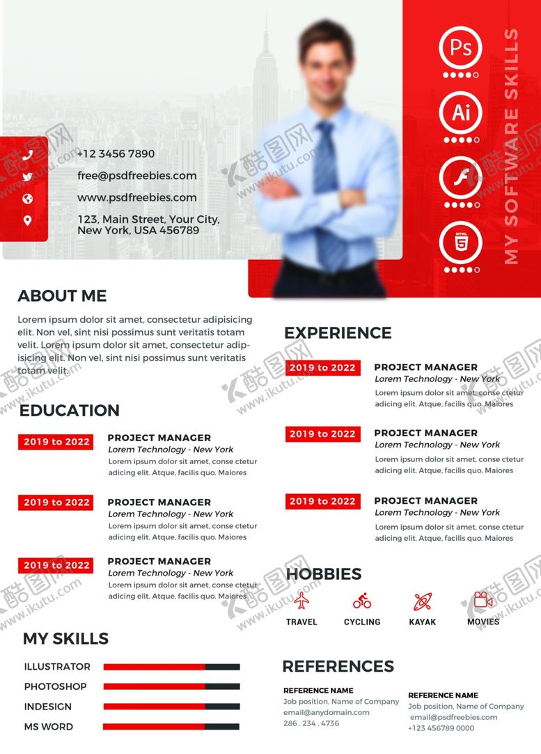 编号：43760009150943118454【酷图网】源文件下载-简洁商务简历模板