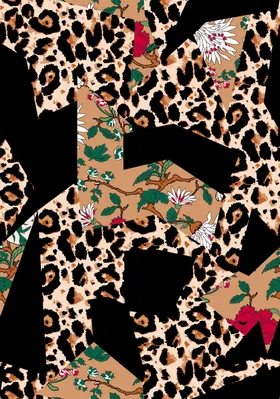 链条豹纹设计大牌图案