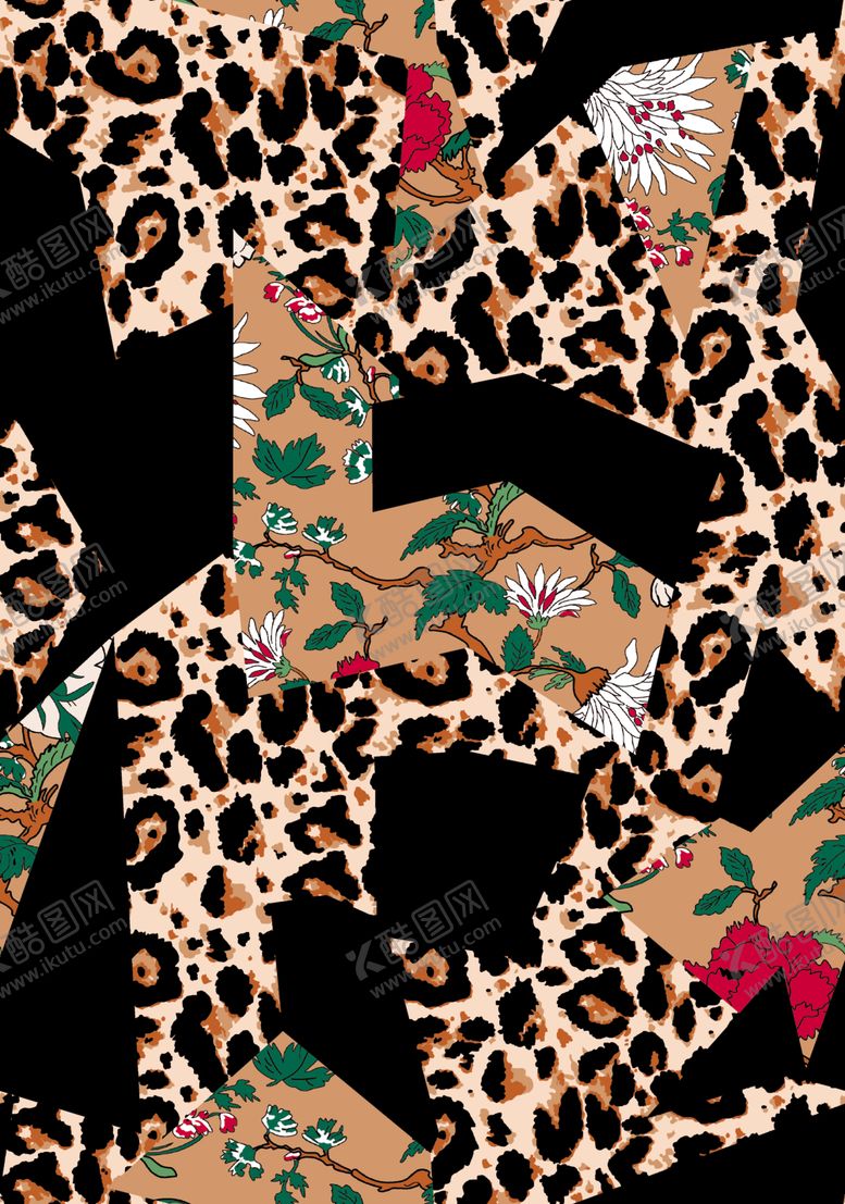 编号：59645010301221543528【酷图网】源文件下载-链条豹纹设计大牌图案