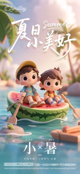 小暑夏日避暑西瓜海报