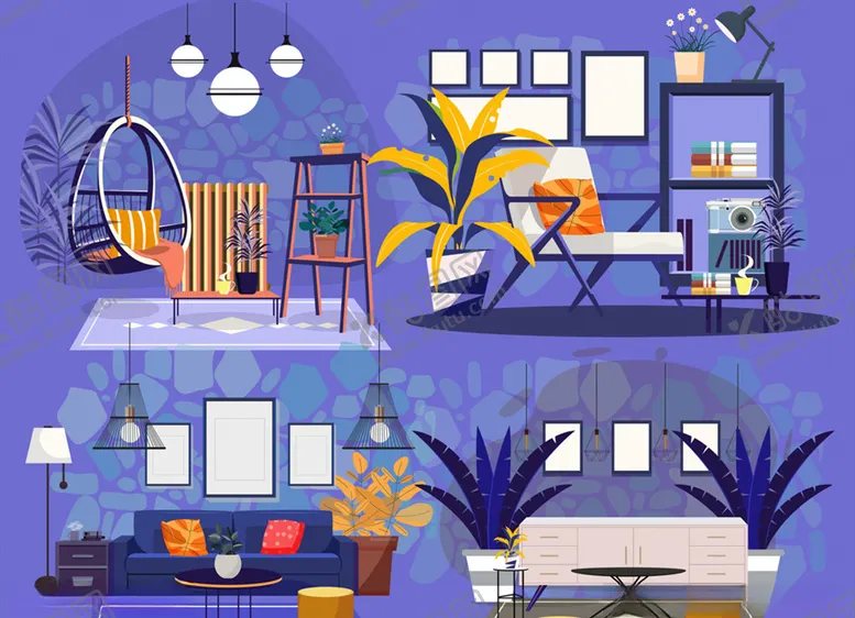 编号：33420209181639325087【酷图网】源文件下载-时尚客厅设计