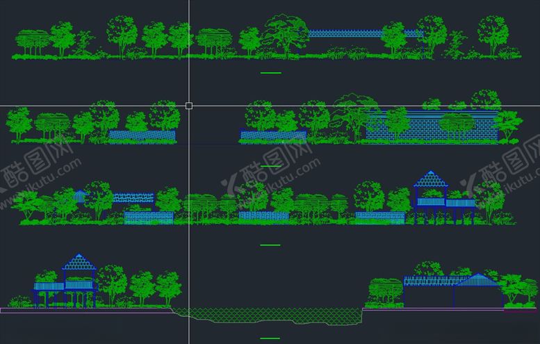 编号：33917707010519395415【酷图网】源文件下载-园林城市景观立面配景