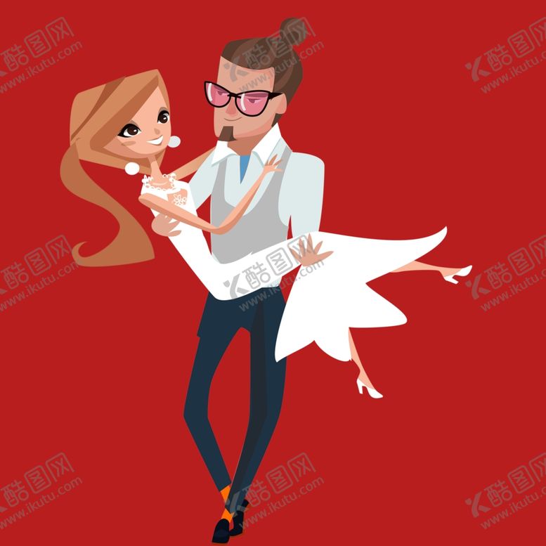 编号：46338602030042458035【酷图网】源文件下载-手绘结婚男女