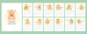 2023日历公司挂兔年广告台