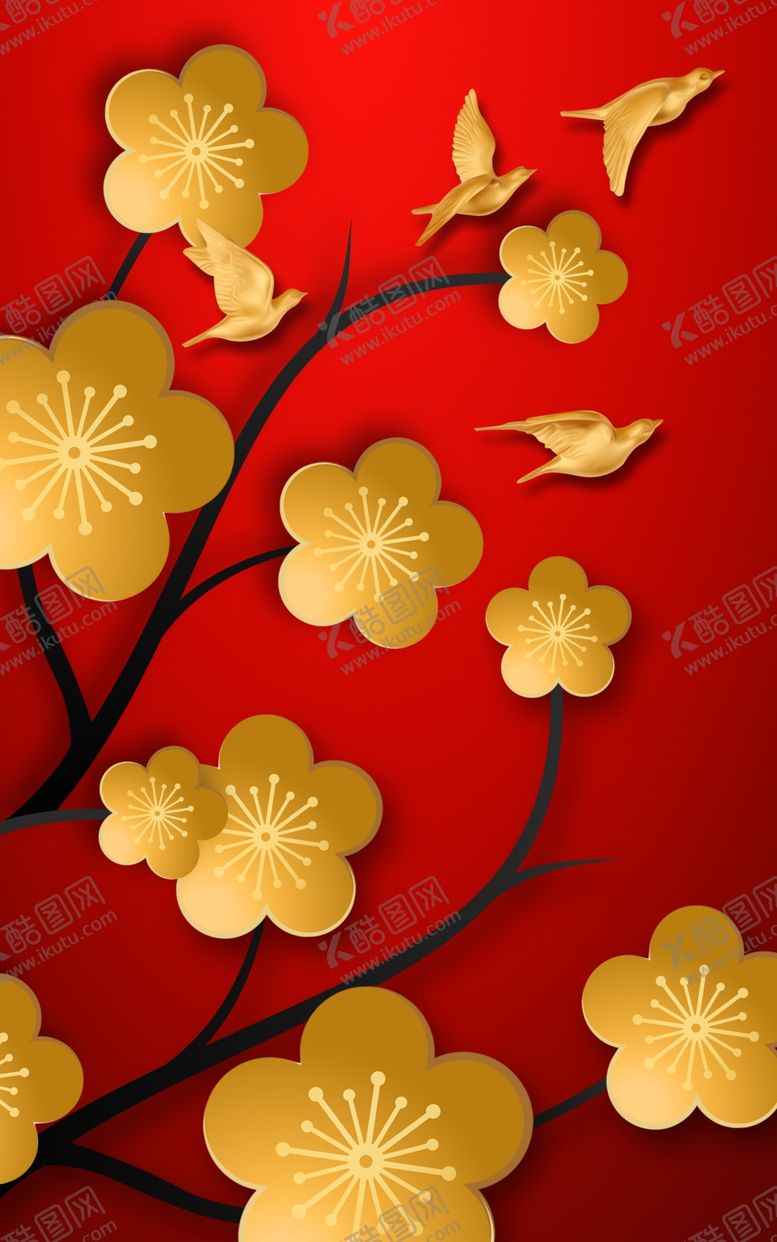 编号：72292103290032186299【酷图网】源文件下载-古风花朵国风传统背景装饰素材