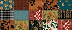 多彩花卉几何拼接图案