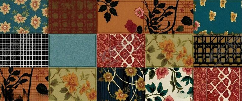 编号：45963811181821277134【酷图网】源文件下载-多彩花卉几何拼接图案