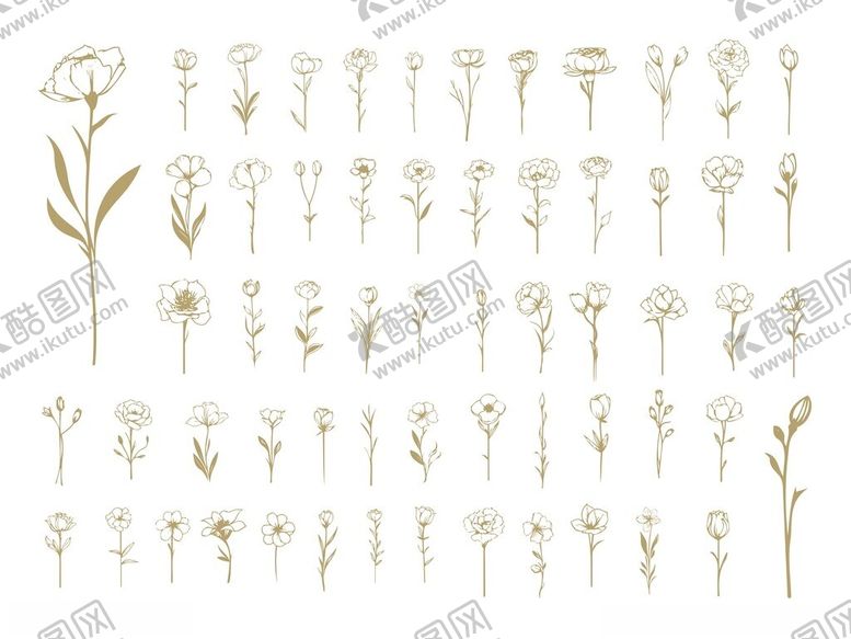 编号：91363011182048404982【酷图网】源文件下载-手绘花卉图案集合