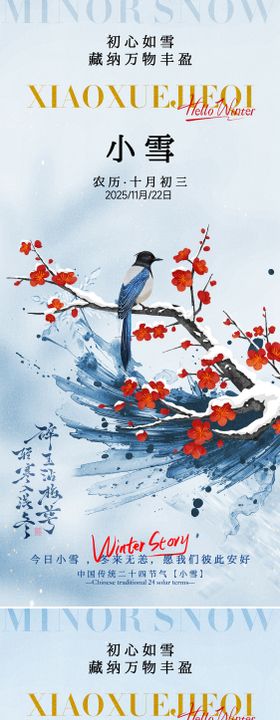 24节气大雪小雪立冬海报
