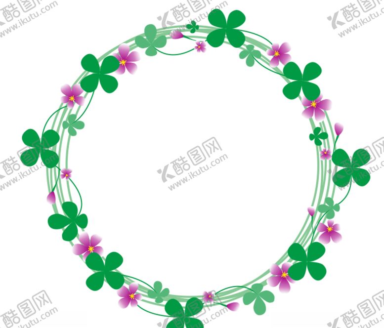 编号：29889309090436418208【酷图网】源文件下载-四叶草花环