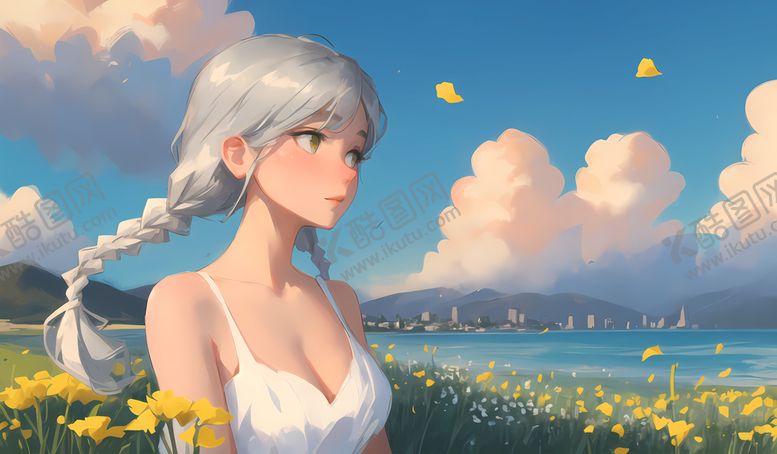 编号：93976310281929243094【酷图网】源文件下载-白发少女壁纸插画