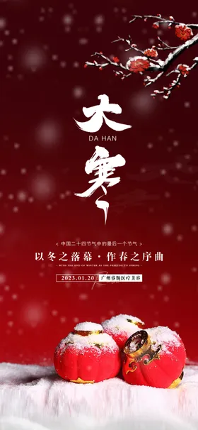 大寒节气海报小飞机稿小小
