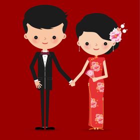 婚礼手绘素材PSD