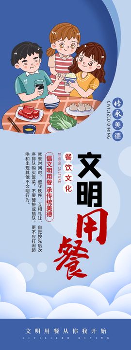 学校食堂文明用餐文化墙