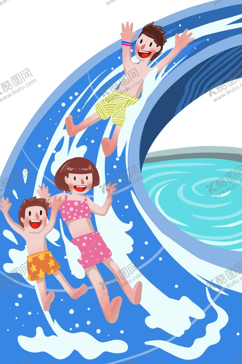编号：79179102122112188223【酷图网】源文件下载-夏天儿童水上滑梯