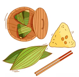 卡通粽子糯米传统食物端午节