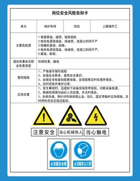 工作岗位风险卡