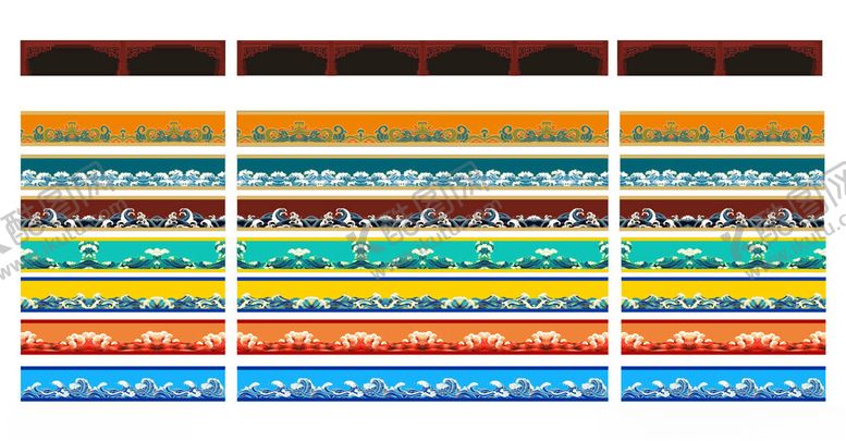 编号：27928610311652233668【酷图网】源文件下载-多彩水纹波浪纹图案素材