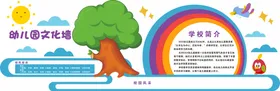 幼儿园文化墙小学成长树快乐成长