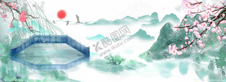 编号：79934511011703583532【酷图网】源文件下载-手绘古风插画背景图片