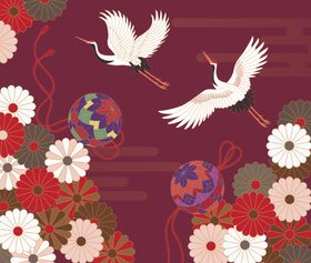 仙鹤印花