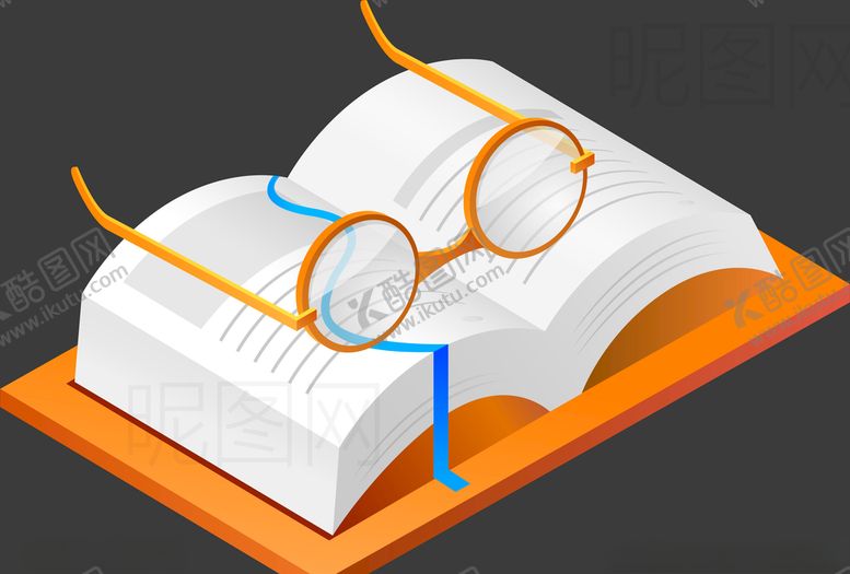 编号：13932410290004272704【酷图网】源文件下载-书本眼镜