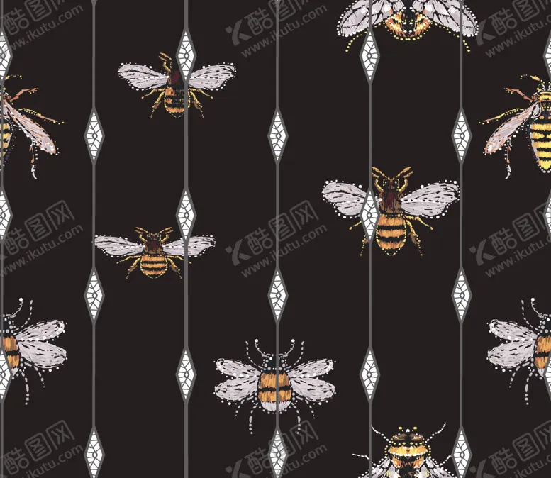 编号：76889009130218398025【酷图网】源文件下载-蜜蜂印花