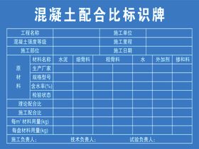 混泥土配合比标识牌