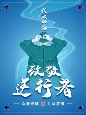 武汉加油致敬逆行者海报