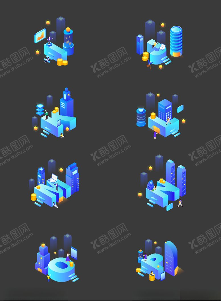 编号：18883305040047579995【酷图网】源文件下载-2.5D商务金融插画